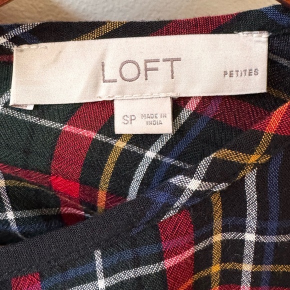 LOFT Christmas plaid blouse - Picture 3 of 6
